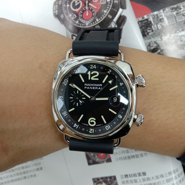 元泰流當品 原裝 PANERAI 沛納海 PAM184 GMT 兩地時間 自動 男錶 9成5新 ZR530