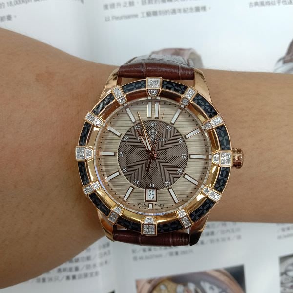 元泰流當品 原裝 BijouMontre 寶爵 鑽圈 自動 男錶 9成5新 ZR573