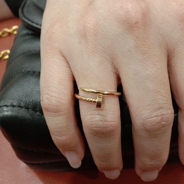 流當精品拍賣 原裝 CARTIER 卡地亞 18K玫瑰金 釘子戒 53號 9成5新 附盒單 喜歡價可議 ZK004